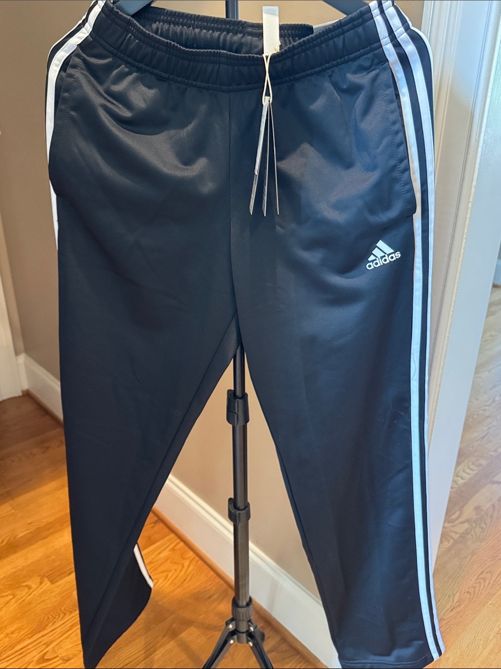 adidas Black Joggers with White Triple Stripes